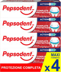 Pepsodent Complete Protection Toothpaste with Fluoride & Calcium, 75 ml (2.5 fl oz), Pack of 4