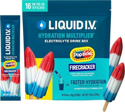 Liquid I.V. Hydration Multiplier Popsicle Firecracker, 16 Sticks
