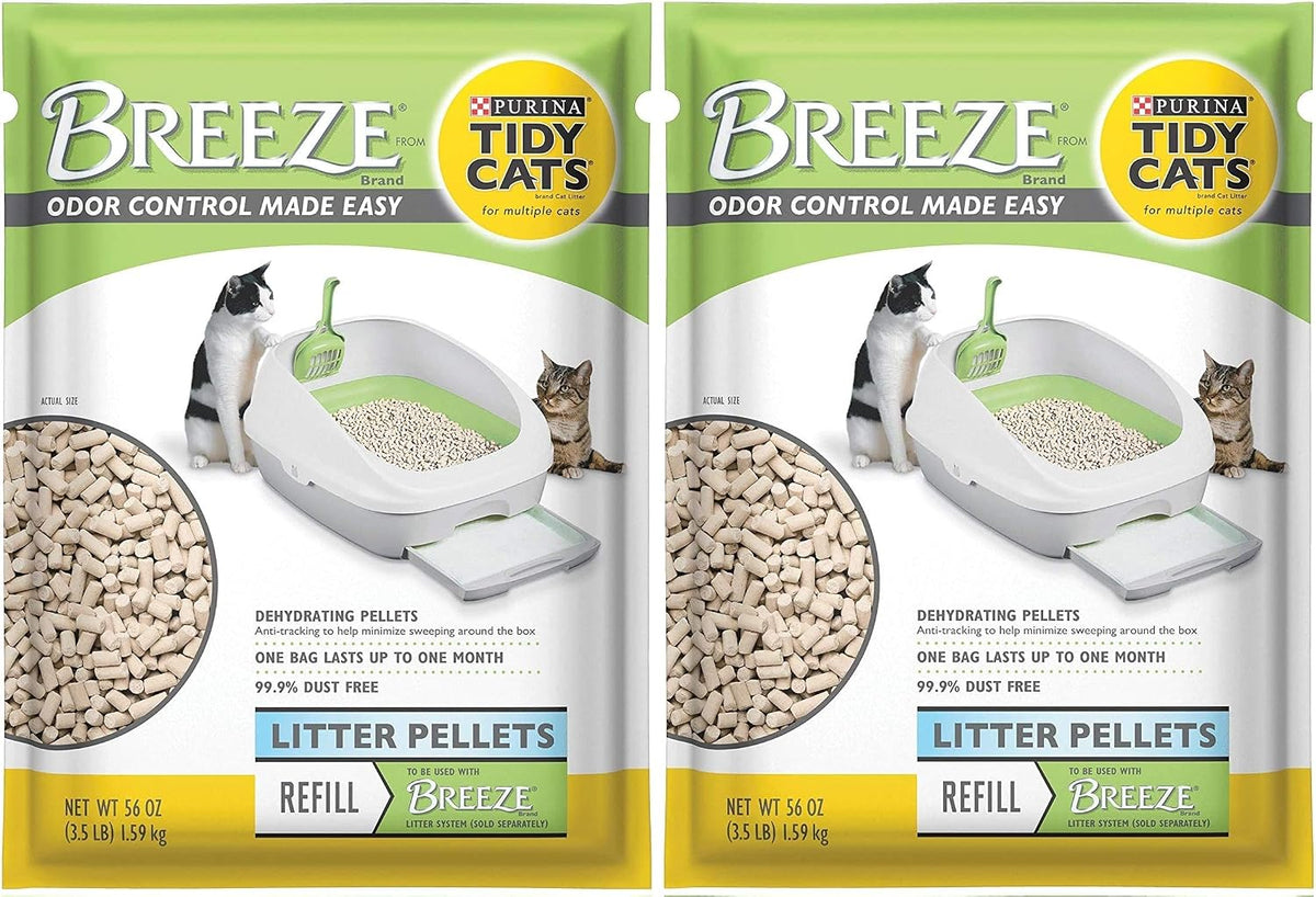 Purina Tidy Cats Breeze Litter Pellets Refill, Unscented, 2 x 3.5 lb