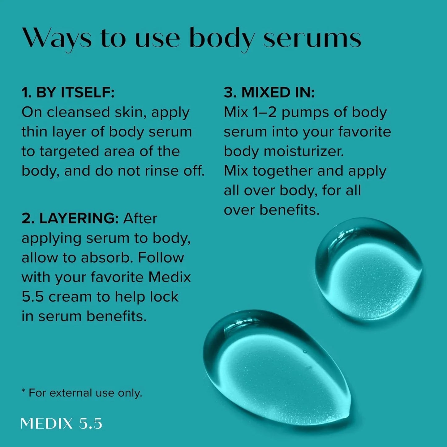 MEDIX 10% Glycolic Acid + Lactic Acid Leave-On Exfoliating Skin Care Body Gel | AHA Exfoliant Body & Face Serum Refines + Softens Dry Dead Skin, Uneven Skin Tone, KP Bumps, & Wrinkles, 1.7 Fl Oz - USA in UK