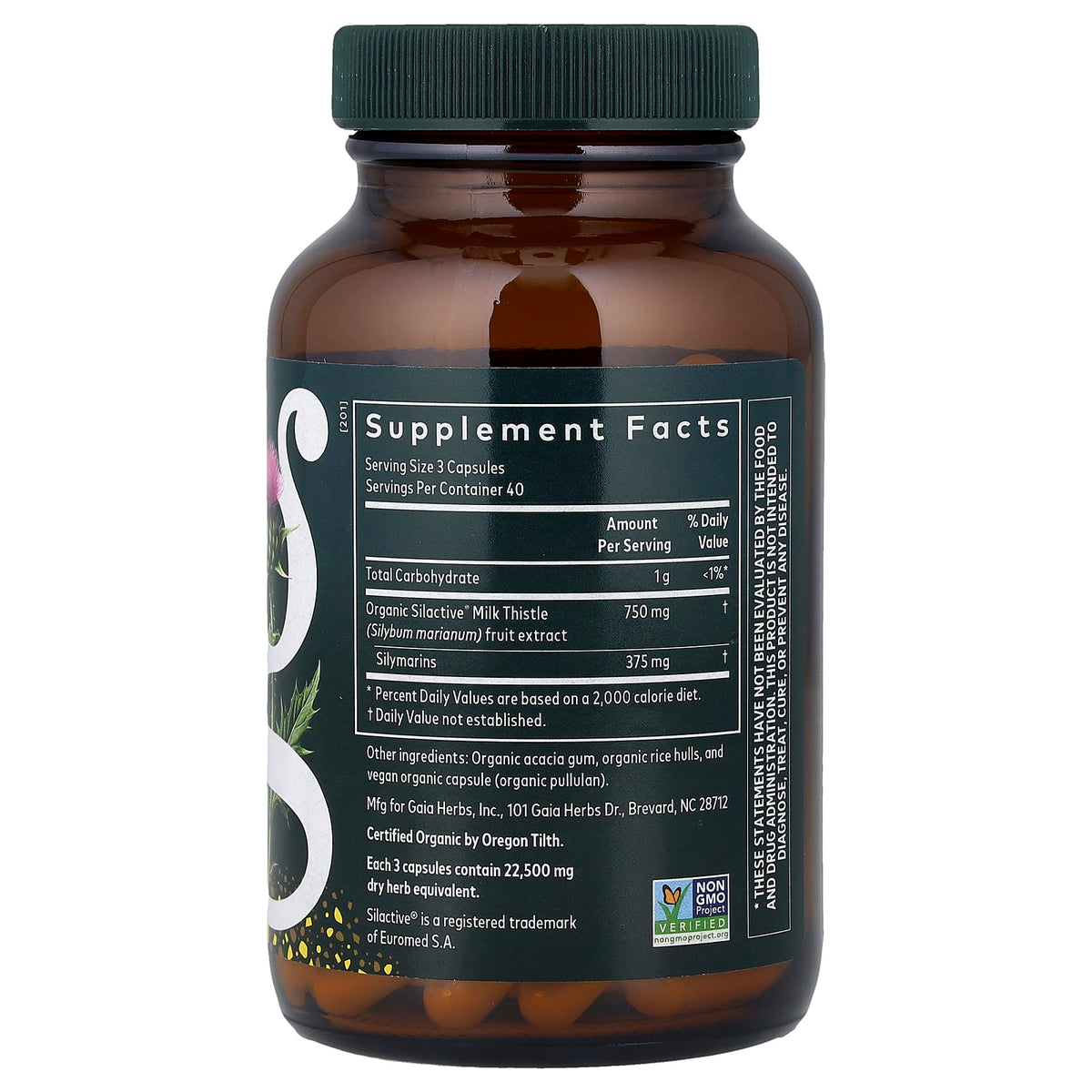 Gaia Herbs Milk Thistle, 120 Vegan Capsules - view 2