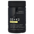 Sports Research Plant-Based D3 + K2 250 mcg/100 mcg, 60 Veggie Softgels