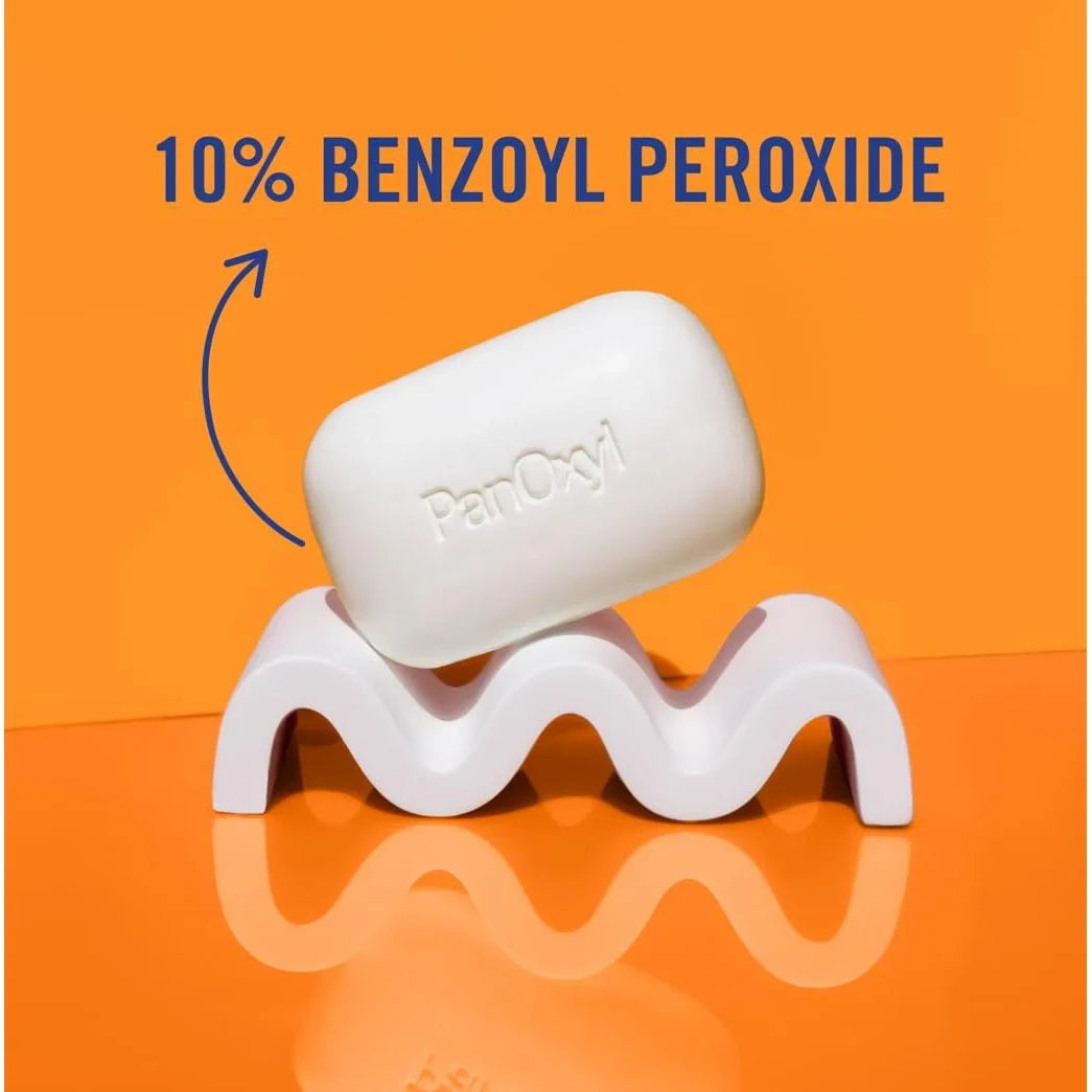 PanOxyl Acne Treatment Bar with 10% Benzoyl Peroxide, Maximum Strength Acne Bar Soap for Face, Chest and Back, Benzoyl Peroxide Bar Soap Body Wash, Vegan, for Acne Prone Skin, 4 Oz - USA in UK