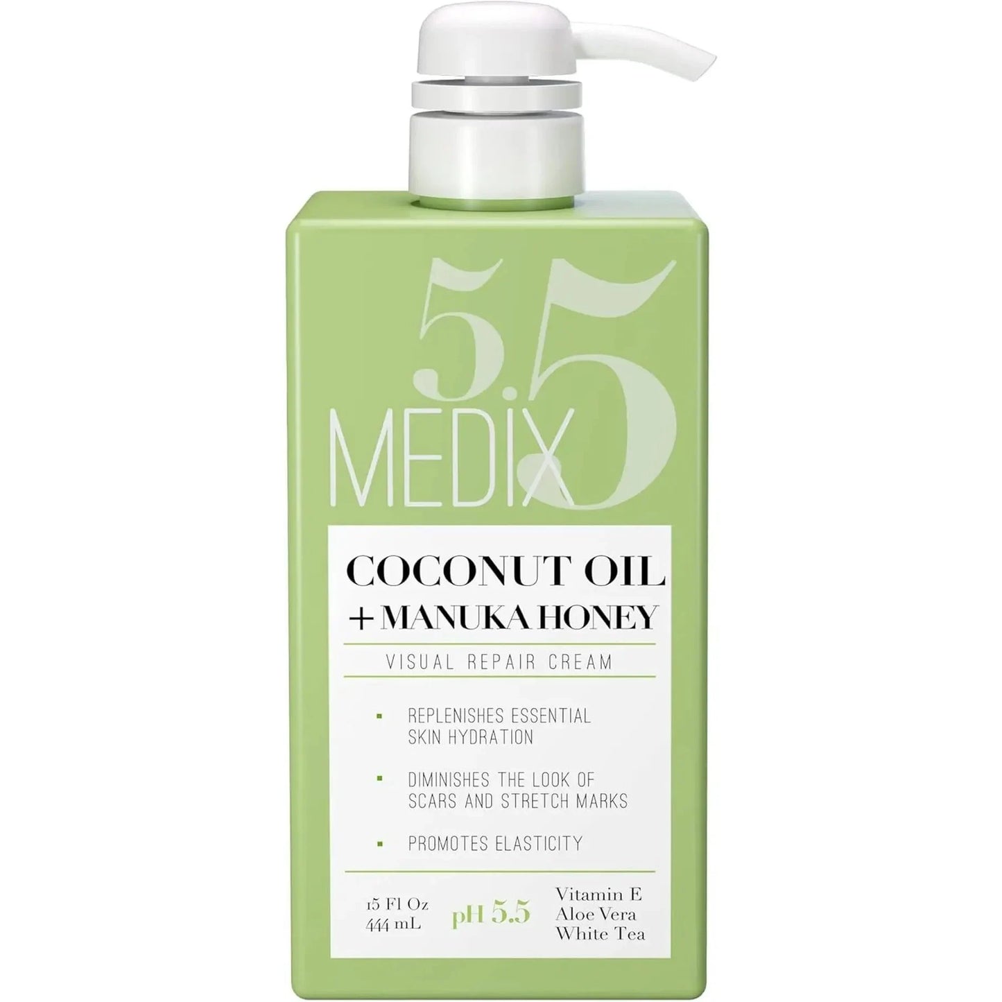 Medix 5.5 Coconut Oil Lotion Skin Care Body & Face Moisturizer Cream, W/Manuka Honey, Vitamin E, & Aloe Vera Helps Visually Repair Dry Skin, Scars, Stretch Marks, & Wrinkles, 444 Ml - USA in UK