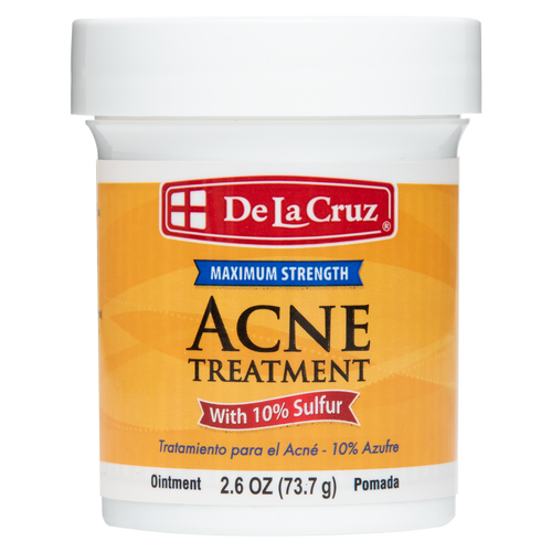 De La Cruz 10% Sulfur Acne Treatment Ointment, 2.6 oz (73.7 g) jar