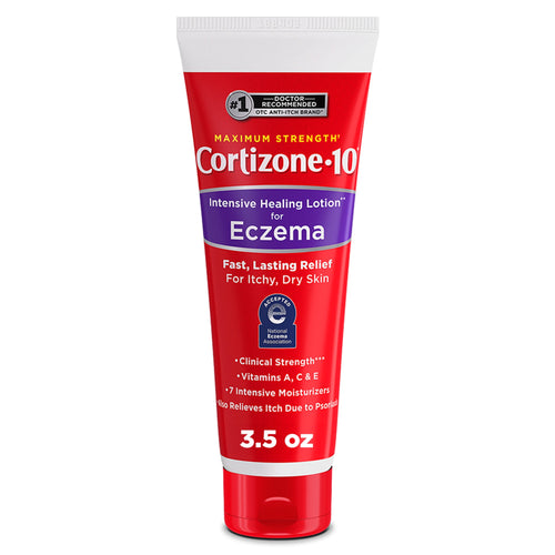Cortizone-10 Intensive Healing Lotion for Eczema, 1% hydrocortisone, 3.5 oz (99 g) tube — front