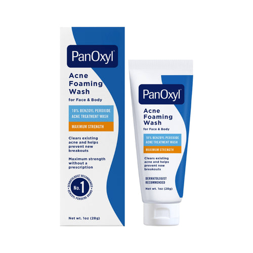 PanOxyl Acne Foaming Wash 10% Benzoyl Peroxide, 1 oz (28 g), tube and carton
