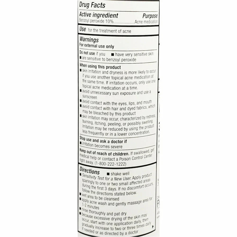 Perrigo Acne Wash 10% Acne Wash 5 oz Bottle - USA in UK