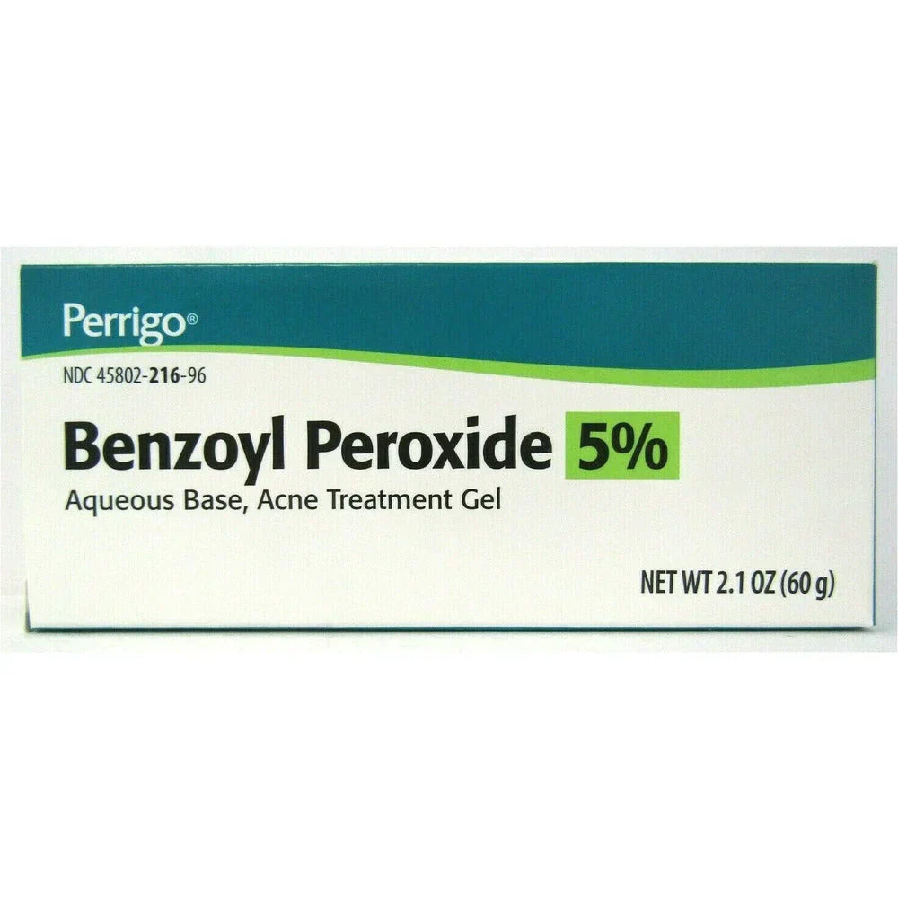 Perrigo Acne Gel Benzoyl Peroxide 5% Strength 2.1oz - USA in UK