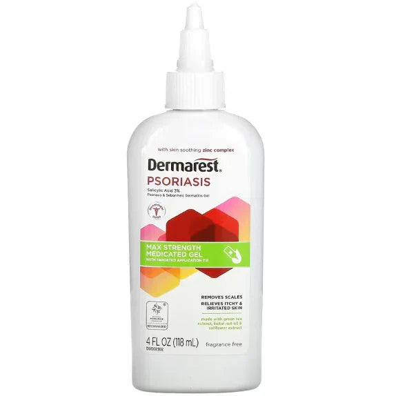 Dermarest, Psoriasis, Maximum Strength Medicated Gel, Fragrance Free, 4 fl oz - USA in UK