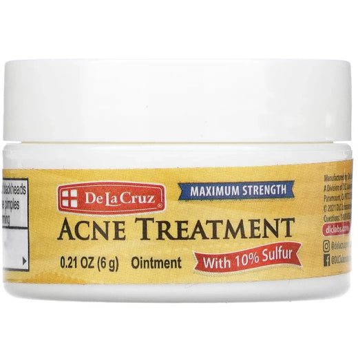 De La Cruz Acne Treatment Ointment 10% Sulfur Maximum Strength 0.21 oz