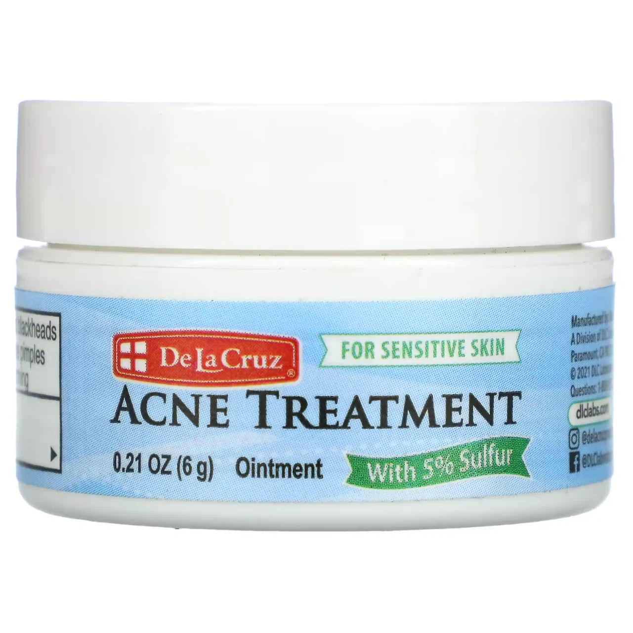 De La Cruz, Acne Treatment with 5% Sulfur, 0.21 oz (6 g) - USA in UK