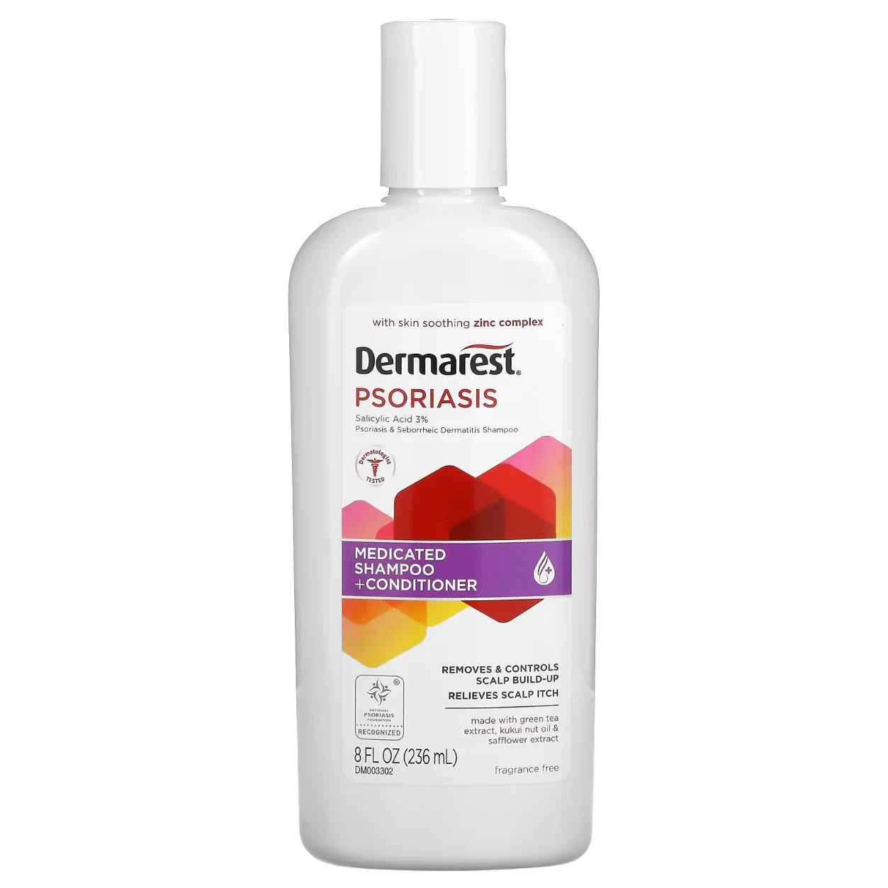 Dermarest, Medicated Shampoo + Conditioner, Maximum Strength, Fragrance Free, 8 fl oz (236 ml) - USA in UK