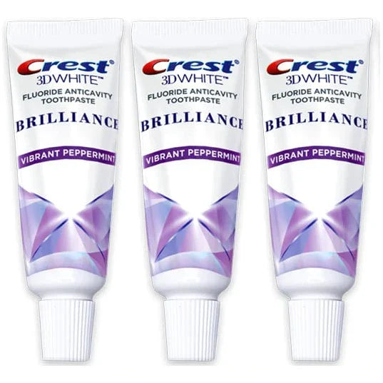 Crest 3D White Brilliance Toothpaste, Vibrant Peppermint, Travel Size 0.85 Oz (24G) - Pack of 3 - USA in UK