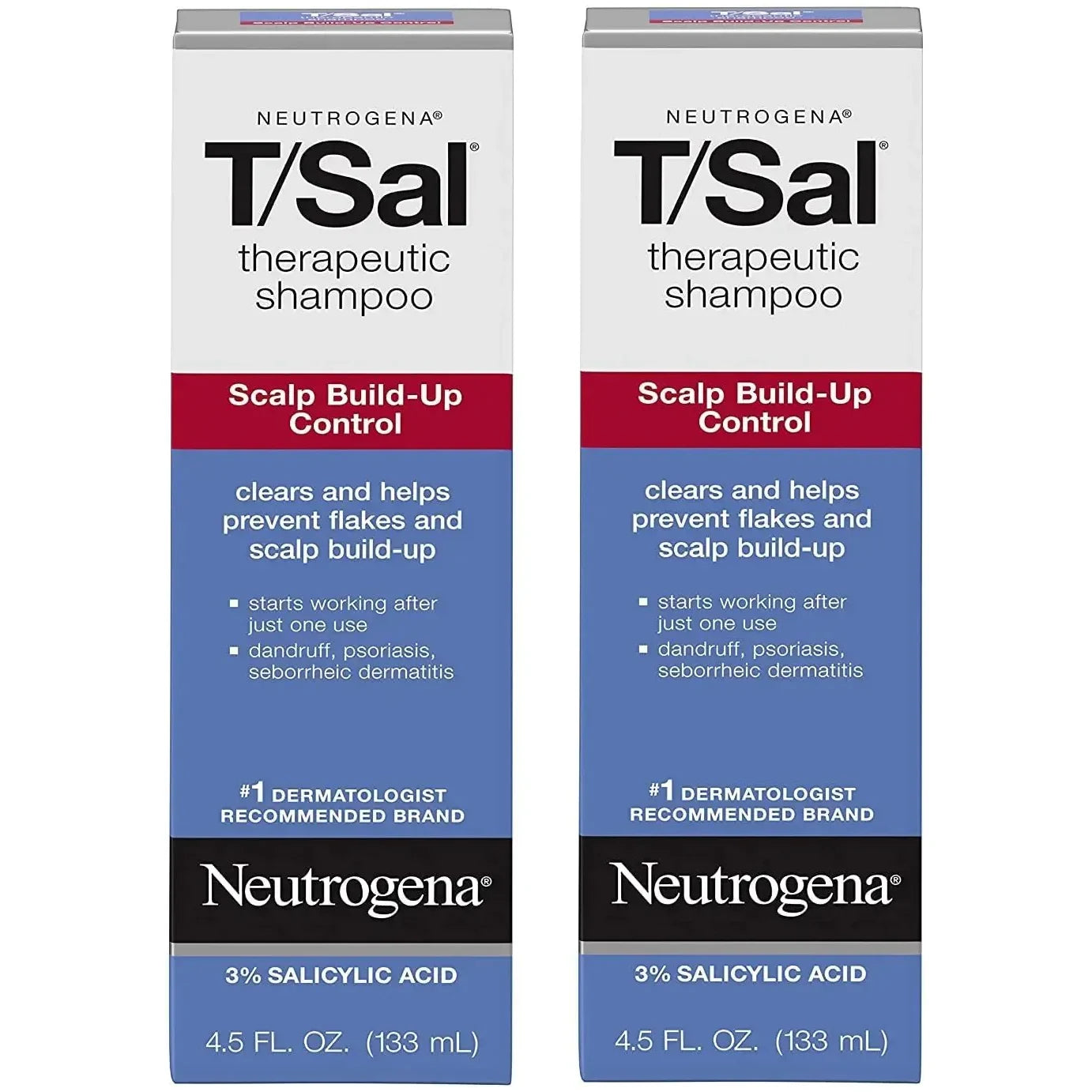 Neutrogena T/Sal Therapeutic Shampoo, Scalp Build-Up Control 4.5 Oz (Pack of 2) - USA in UK