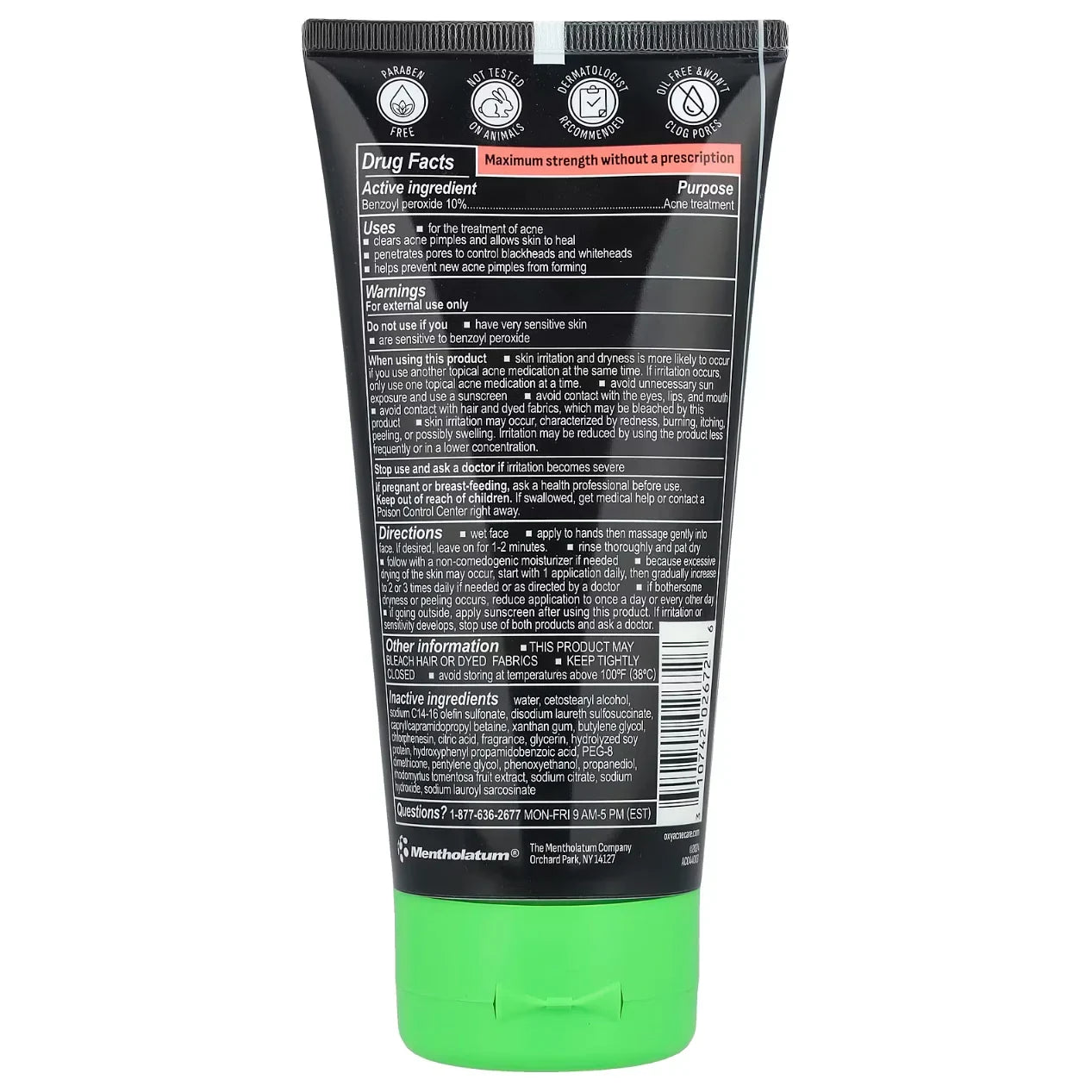 Oxy 10% Benzoyl Peroxide Acne Treatment Cleanser – Oily & Acne-Prone Skin - USA in UK