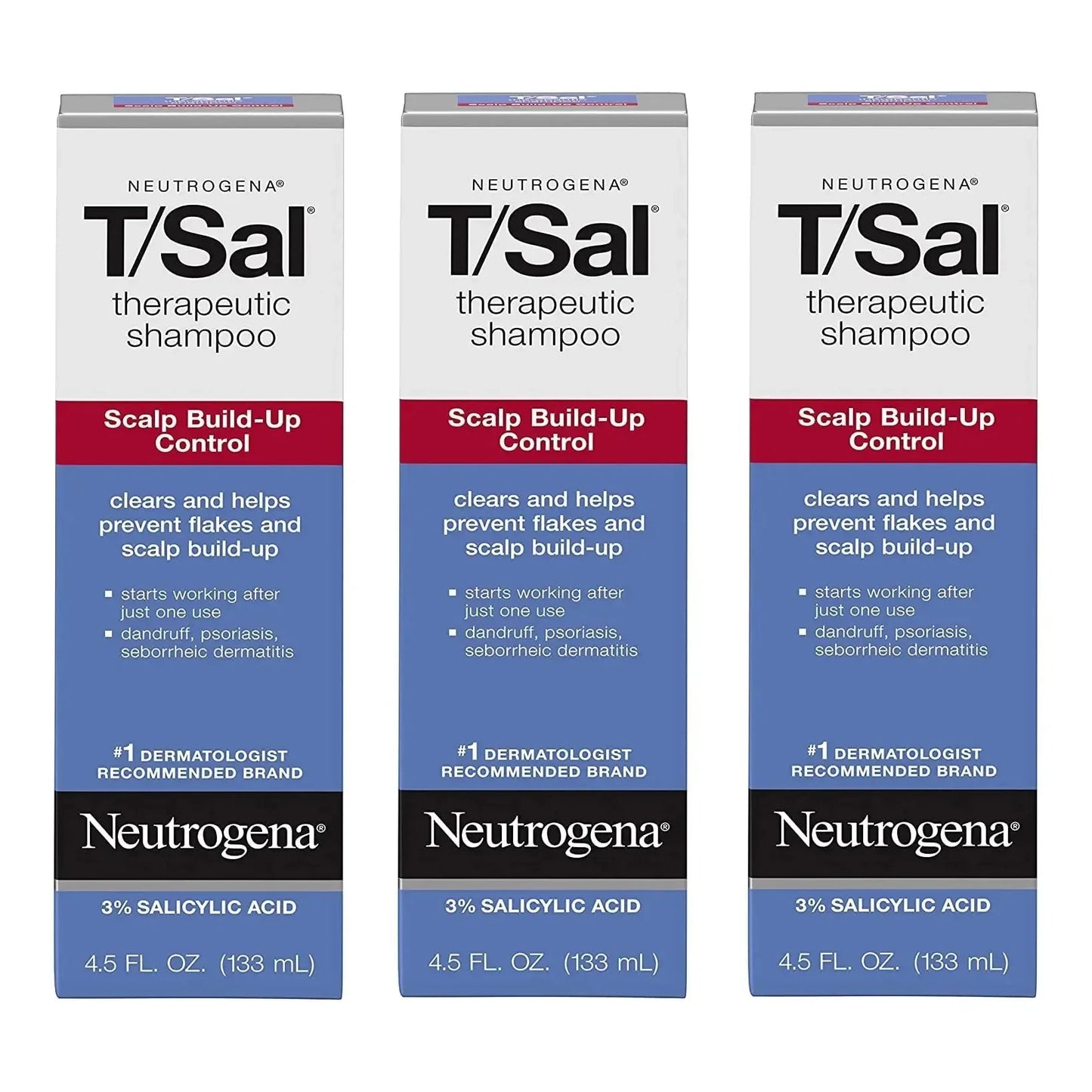 Neutrogena T/Sal Therapeutic Maximum Strength Shampoo 4.50 Oz (Pack of 3) - USA in UK