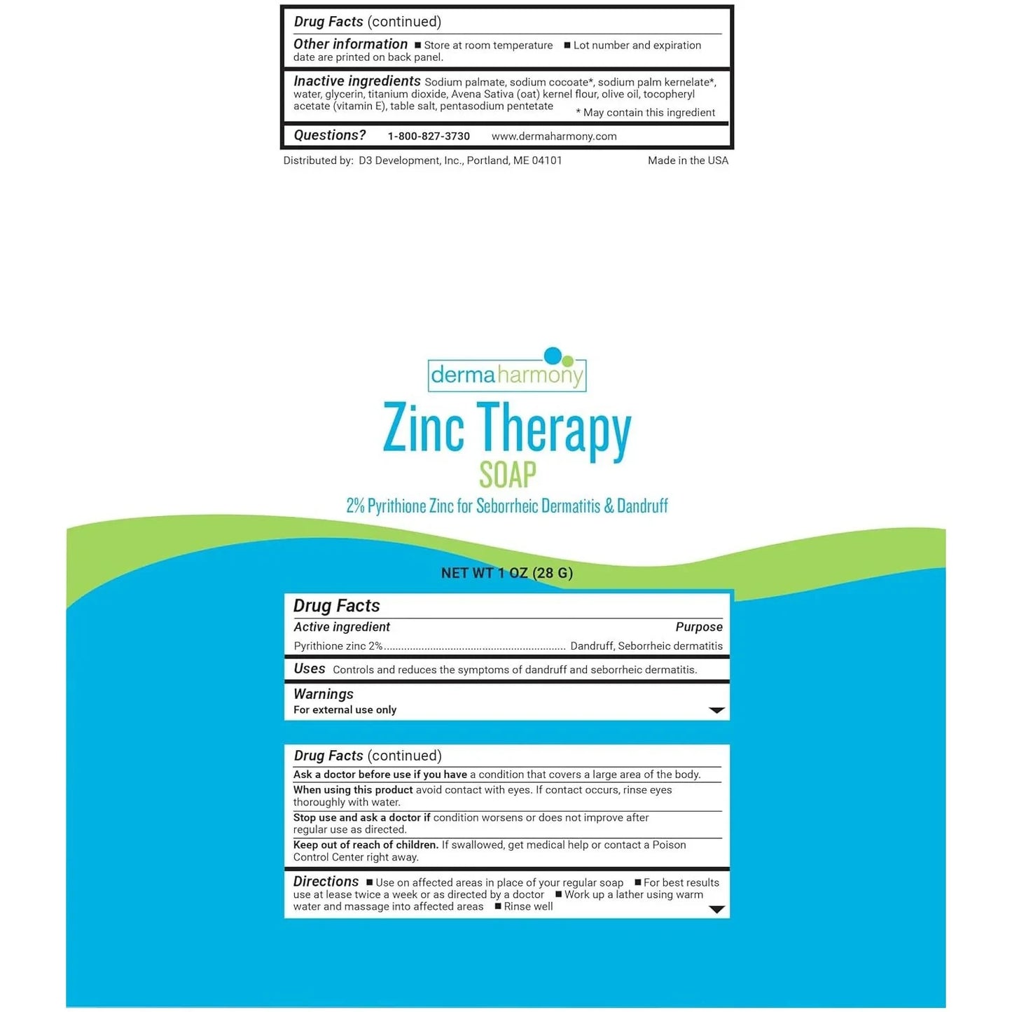 Zinc Therapy Soap 1 Oz. Bar (2 Pack) - USA in UK