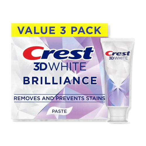 Crest 3D White Brilliance Bright Mint Toothpaste 4.3 oz, Pack of 3