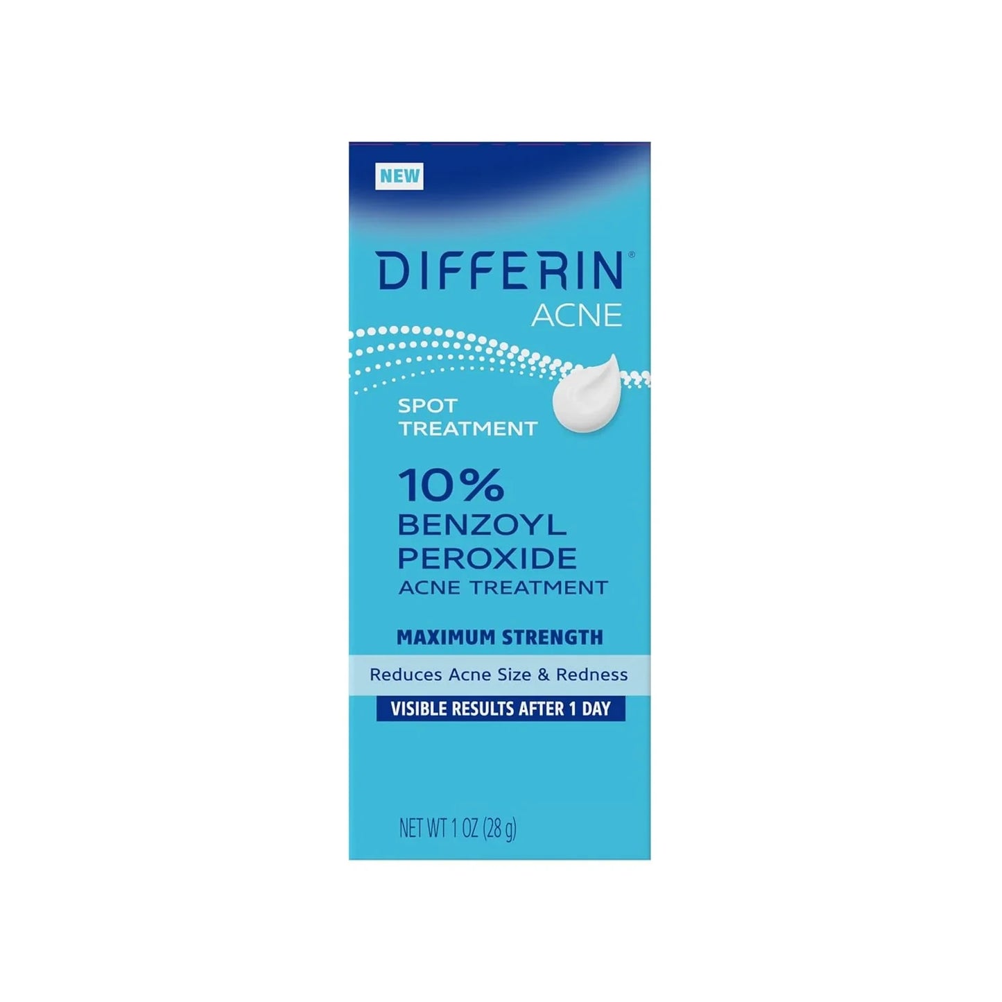 Differin Acne Spot Treatment with 10% Benzoyl Peroxide, Maximum Strength OTC Acne Treatment, Fast Acting Spot Treatment for Face, 1 Oz - USA in UK