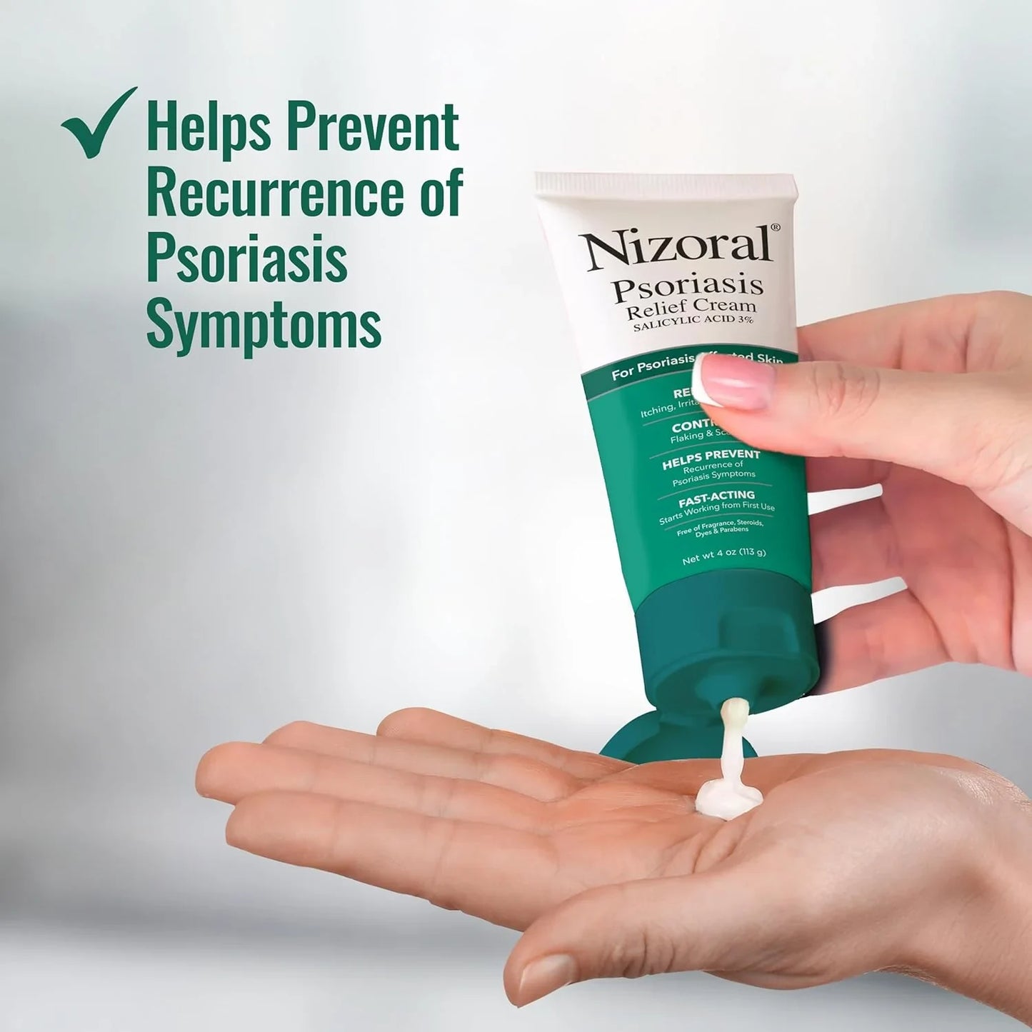 Nizoral Psoriasis Relief Cream- Relieves Itching, Irritation & Redness and Controls Flaking and Scaling with Maximum Strength Medicine (Salicylic Acid 3%), 4 Fl Oz - USA in UK