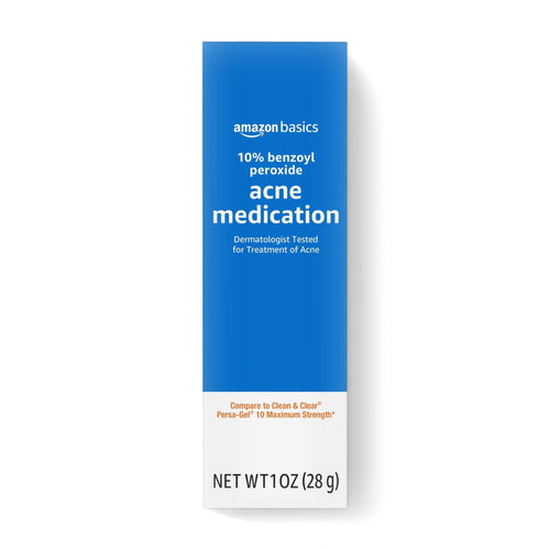 Amazon Basics Acne Treatment Gel 10% Benzoyl Peroxide 1 oz (28 g)