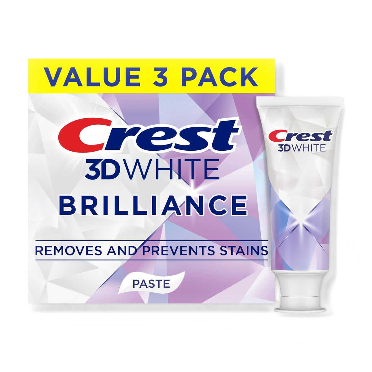 Crest 3D White Brilliance Bright Mint Toothpaste 121 g, Pack of 3