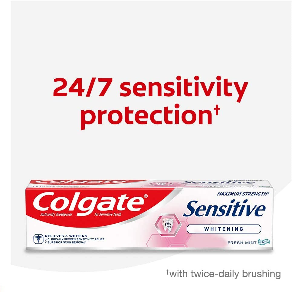 Colgate Sensitive Maximum Strength Whitening Toothpaste - 6 Ounce (3 Pack)