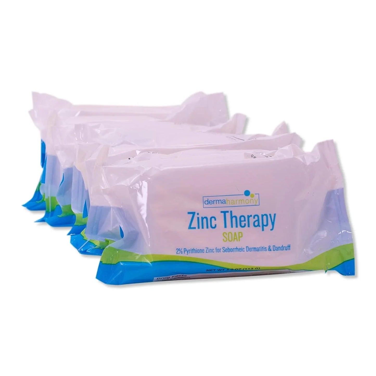 Dermaharmony Set of 5 2% Pyrithione Zinc (Znp) Bar Soap 4 Oz - Crafted for Those with Skin Conditions - Seborrheic Dermatitis, Dandruff, Etc. - USA in UK