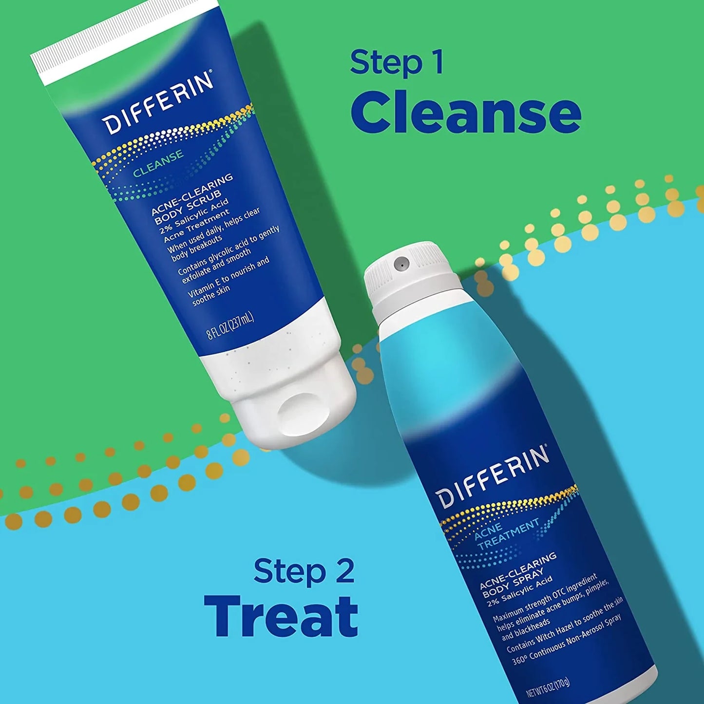 Differin Body Scrub with Salicylic Acid Acne Clearing Improves Tone and Texture Prone Skin on Back Shoulders and Chest, 8 Oz (Packaging May Vary) - USA in UK
