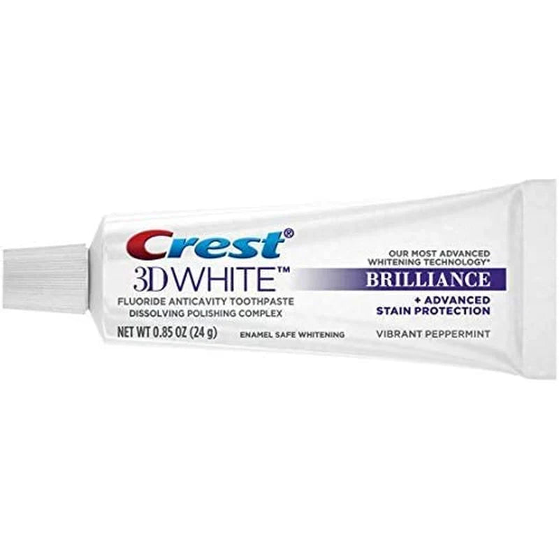 Crest 3D White Brilliance Toothpaste, Vibrant Peppermint, Travel Size, 0.85 Oz (24G) - Pack of 12 - USA in UK