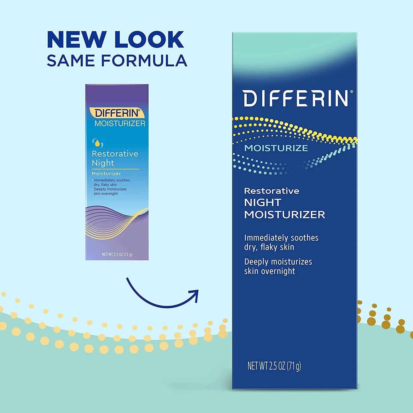Differin Night Cream with Hyaluronic Acid, Restorative Night Moisturizer by the Makers of Differin Gel, Gentle Skin Care for Acne Prone Sensitive Skin, 2.5 Oz (Packaging May Vary) - USA in UK