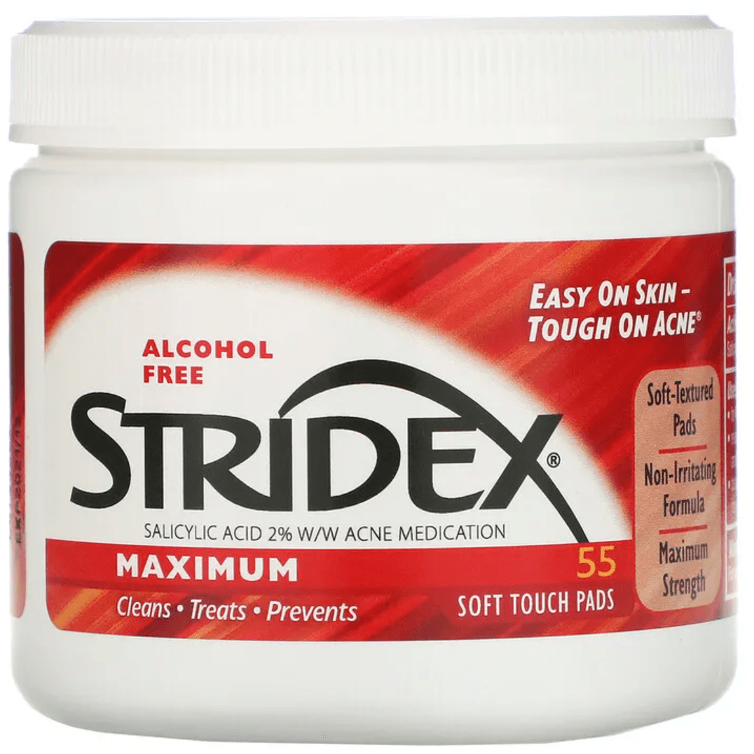 Stridex, Single-Step Acne Control, Maximum, Alcohol Free, 55 Soft Touch Pads - USA in UK