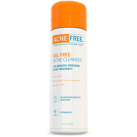 AcneFree Oil Free Acne Cleanser 2.5% Benzoyl Peroxide 8 oz