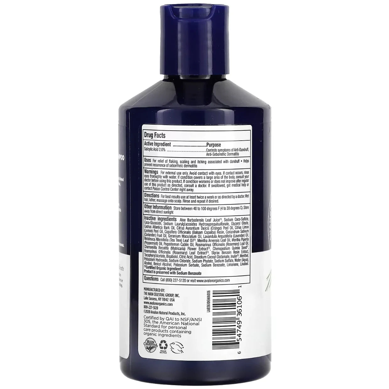 Avalon Organics, Anti-Dandruff Shampoo, 14 fl oz (414 ml) - USA in UK