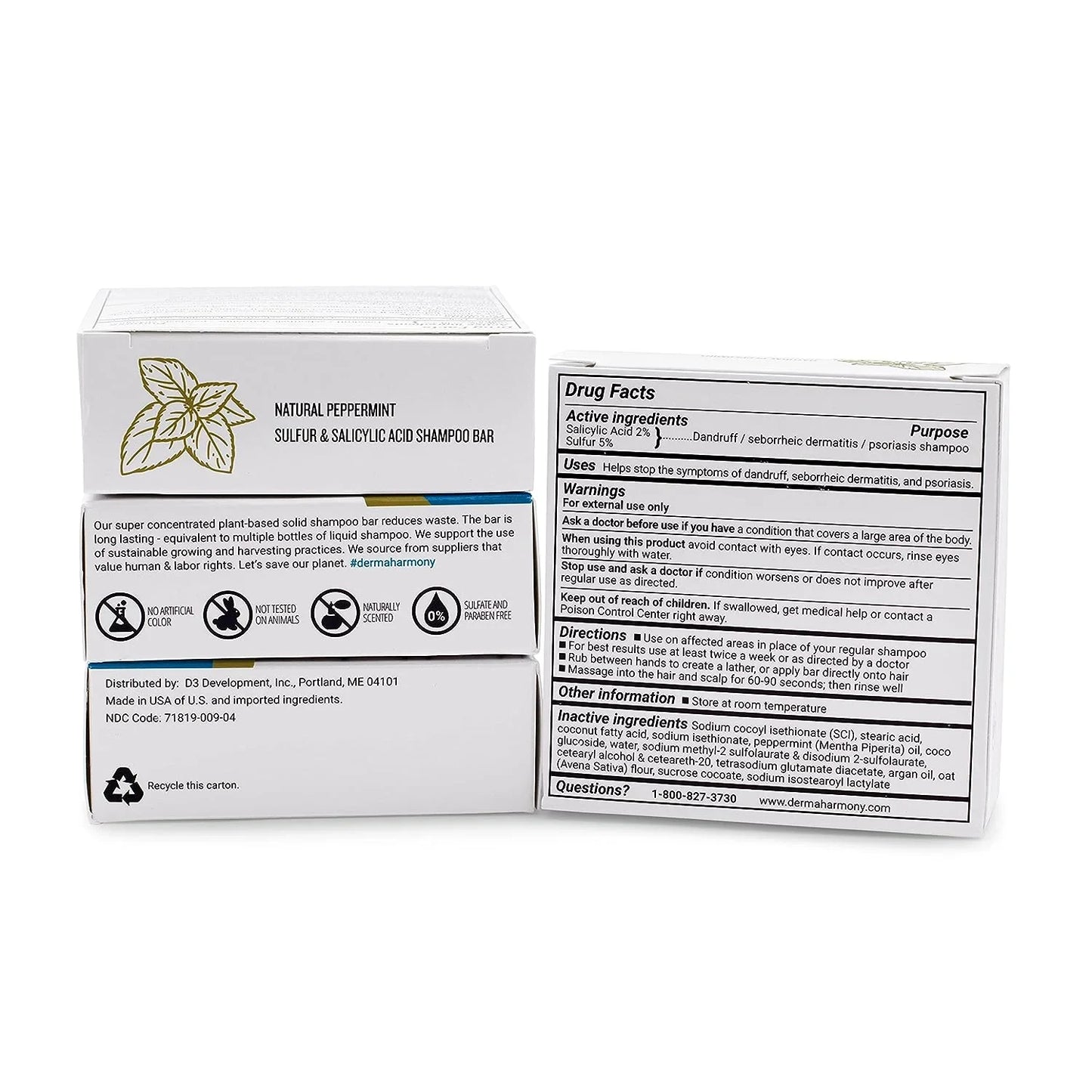 Dermaharmony 5% Sulfur 2% Salicylic Acid Shampoo Bar for Dandruff (4 Oz) - USA in UK