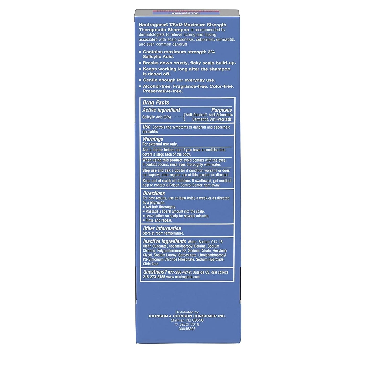 Neutrogena T/Sal Therapeutic Maximum Strength Shampoo 4.50 Oz (Pack of 3) - USA in UK