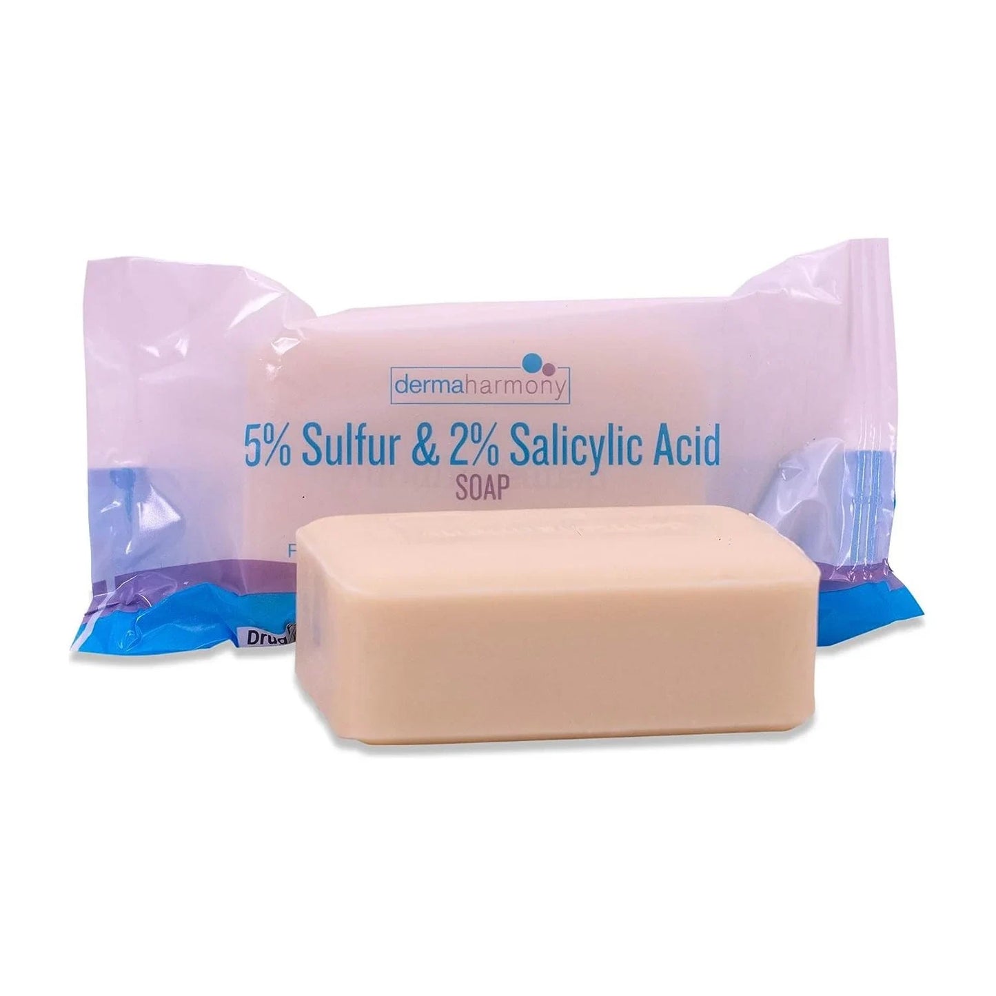 Dermaharmony 5% Sulfur 2% Salicylic Acid Bar Soap 4 Oz – Crafted for Those with Seborrehic Dermatitis, Dandruff, and Psoriasis (1 Bar) - USA in UK