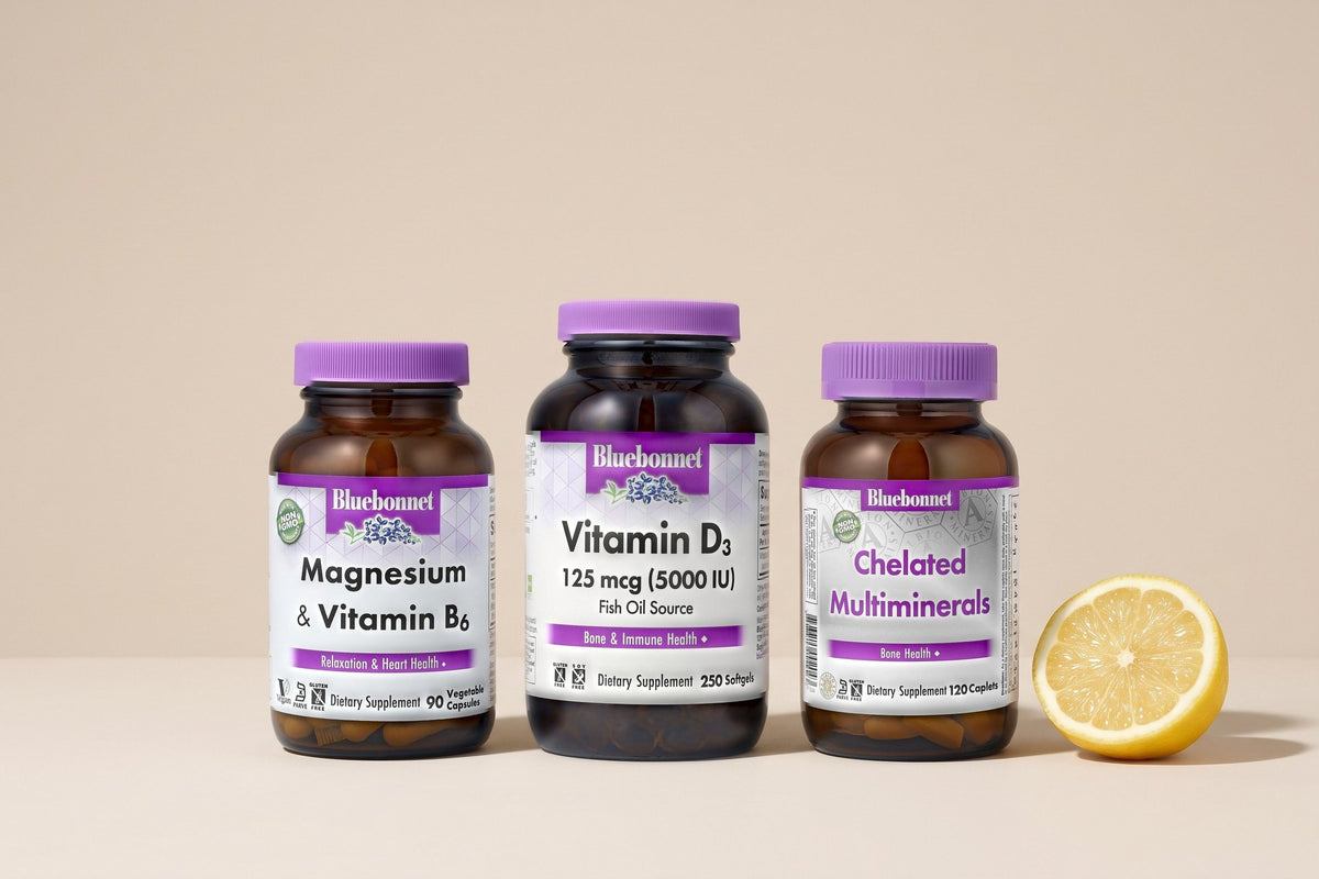 Bluebonnet Nutrition products in a studio photo