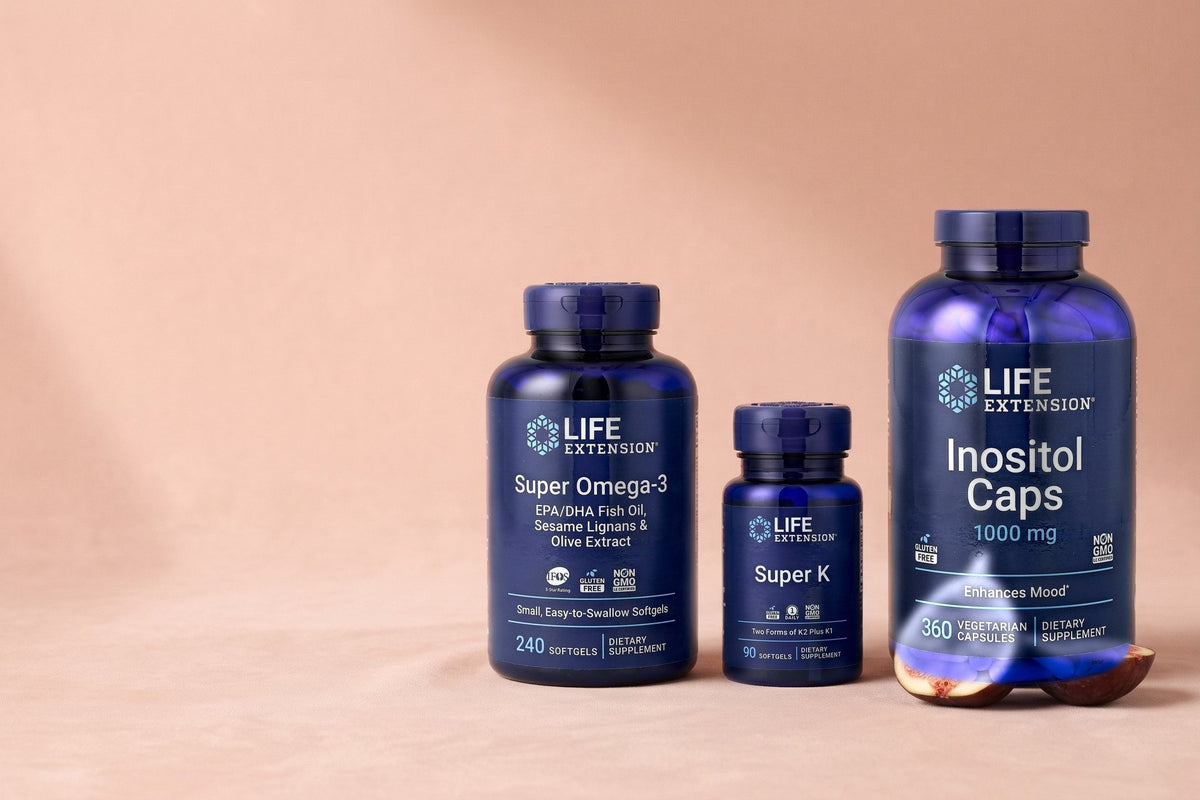 Life Extension products in a studio photo