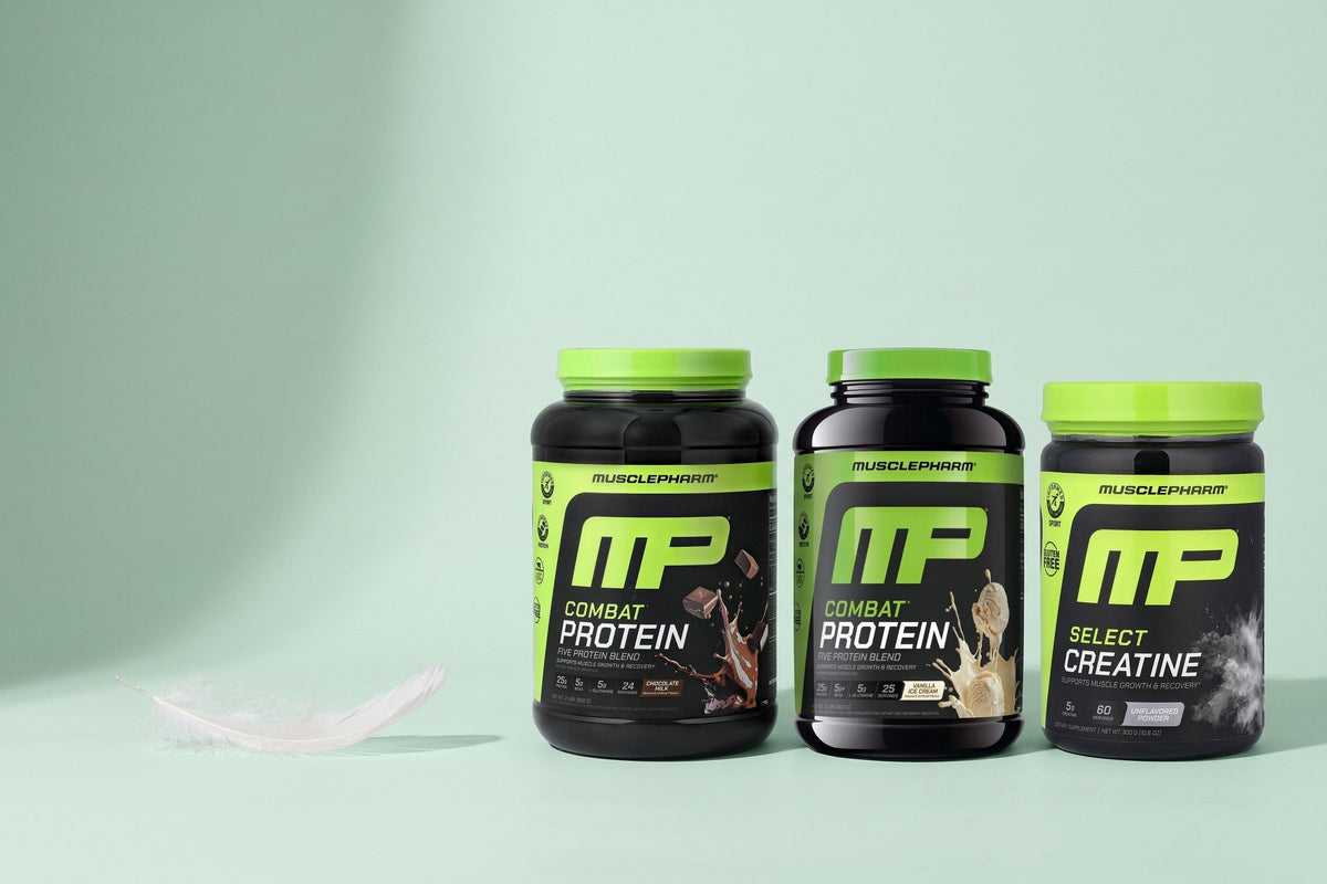 MusclePharm products in a studio photo