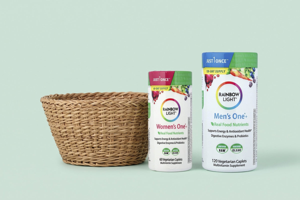 Rainbow Light products in a studio photo