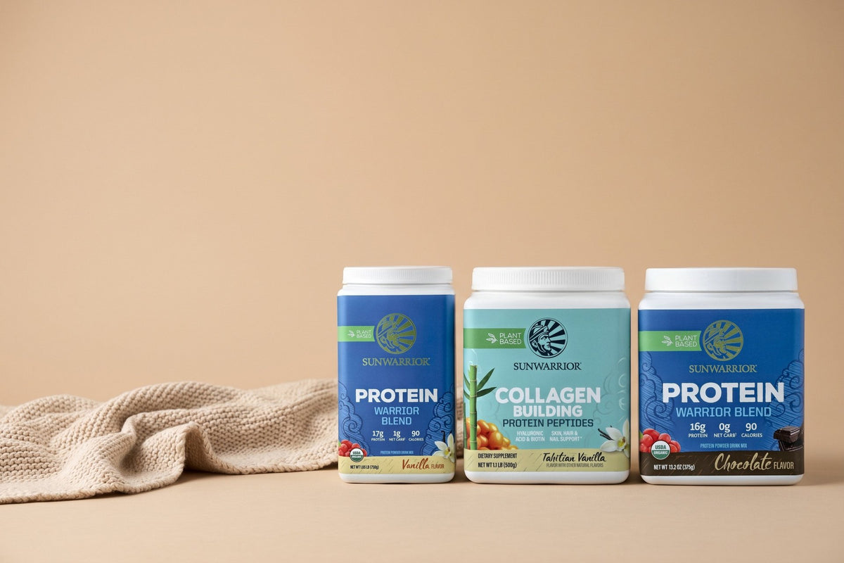 Sunwarrior products in a studio photo