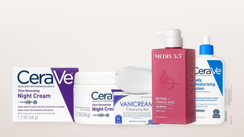 Cult American skincare brands: CeraVe, Vanicream, Medix 5.5 and Aveeno