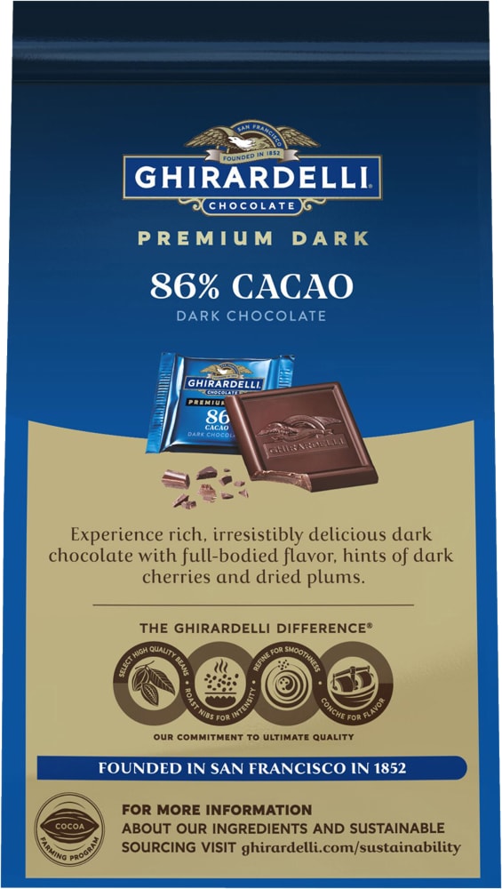 Ghirardelli 86% Dark Chocolate Squares Midnight Reverie - 15 Squares