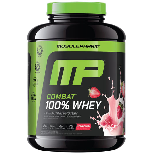 MusclePharm Combat 100% Whey Protein Powder, Strawberry, 2.24 kg (5 lb)
