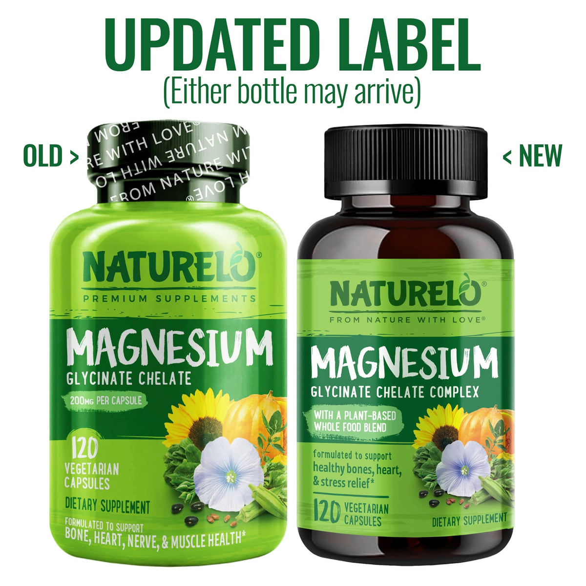 Naturelo Magnesium Glycinate Chelate Complex, 120 Vegetarian Capsules - view 3