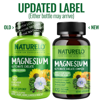 Naturelo Magnesium Glycinate Chelate Complex, 120 Vegetarian Capsules - view 3