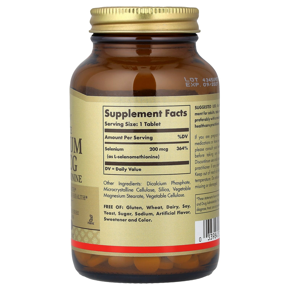Solgar Selenium Yeast-Free 200 mcg 250 Tablets - view 2