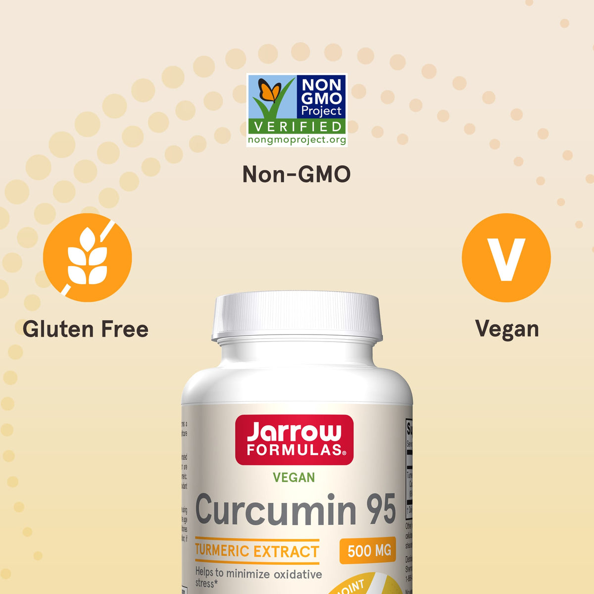 Jarrow Formulas Curcumin 95 Turmeric Extract, 500 mg, 120 Veggie Capsules - view 6